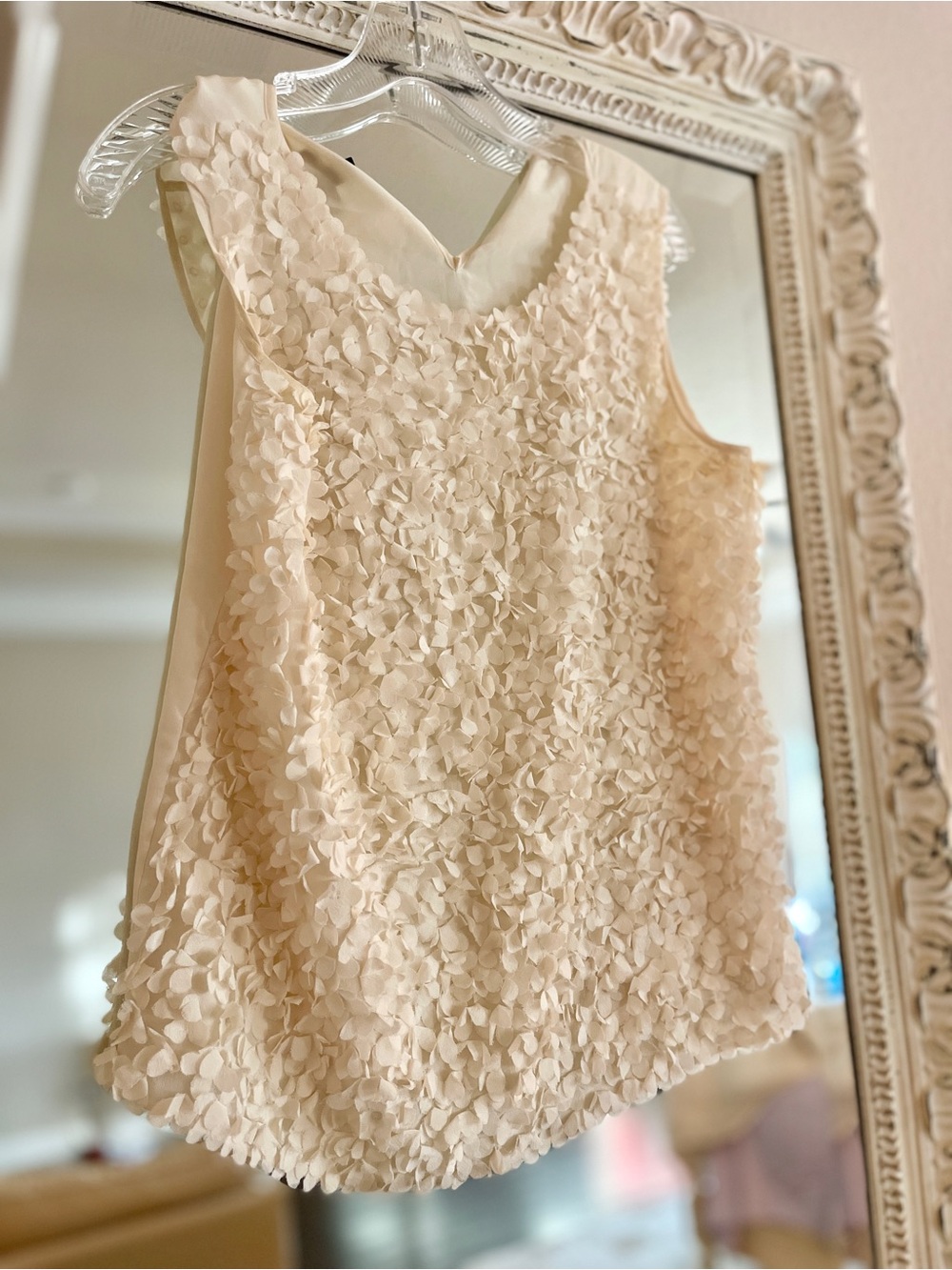 Talbots Cream Petal-Appliqué Sleeveless Camisole